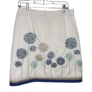 Boden White Floral Embroidered Cotton Mini Skirt | US 8R UK 12R